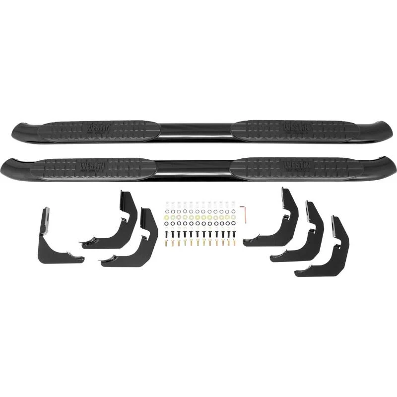 Westin 2014-2018 Chevrolet/GMC Silverado Sierra 1500 Dbl Cab PRO TRAXX 4 Oval Nerf Step Bars - Black - Image 4