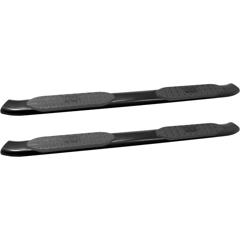 Westin 2014-2018 Chevrolet/GMC Silverado Sierra 1500 Dbl Cab PRO TRAXX 5 Oval Nerf Step Bars - Black - Image 2