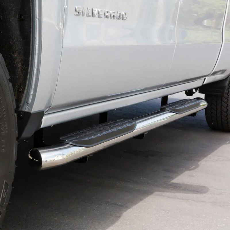 Westin 2014-2018 Chevy Silverado 1500 Crew Cab PRO TRAXX 5 Oval Nerf Step Bars - SS - Image 3