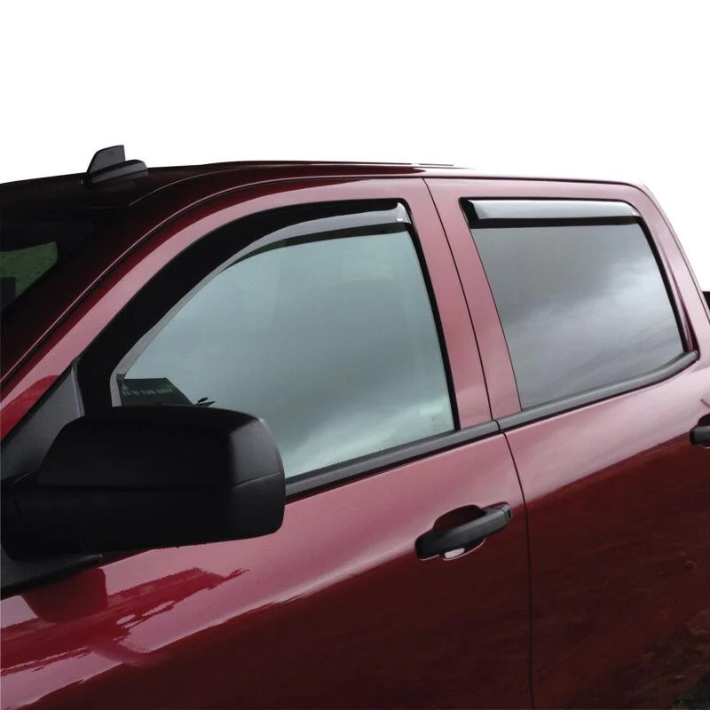 Westin 2014-2018 Chevy Silverado 1500 Crew Cab In-Channel Wind Deflector 4pc - Smoke - Image 4