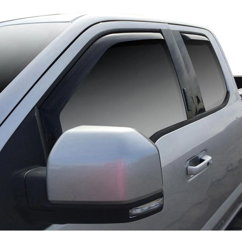 Westin 2015-2018 Ford F-150 SuperCab In-Channel Wind Deflector 4pc - Smoke - Image 2