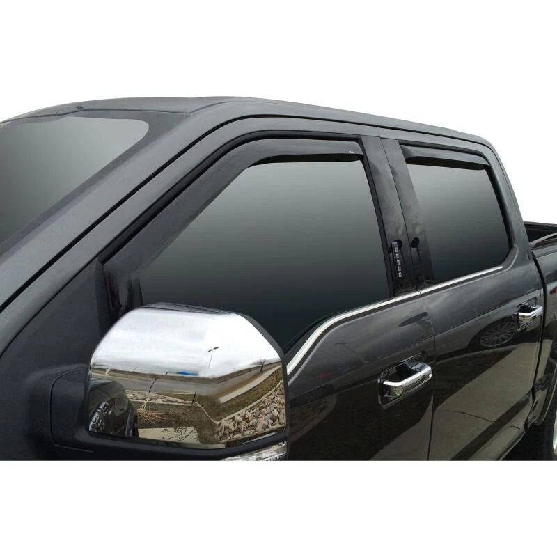 Westin 2015-2018 Ford F-150 SuperCrew In-Channel Wind Deflector 4pc - Smoke - Image 2