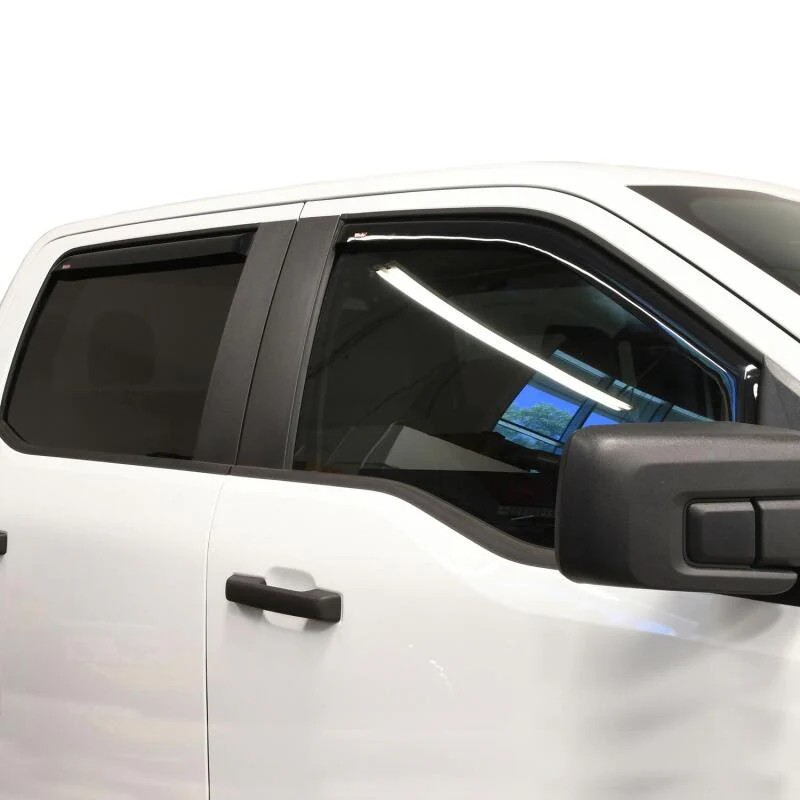 Westin 2015-2018 Ford F-150 SuperCrew In-Channel Wind Deflector 4pc - Smoke - Image 4