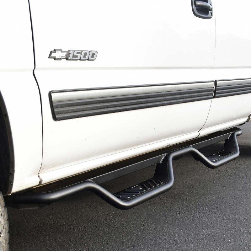 Westin 99-13 Chevrolet Silverado 1500 (Ext. Cab) Outlaw Drop Nerf Step Bars - Textured Black - Image 10