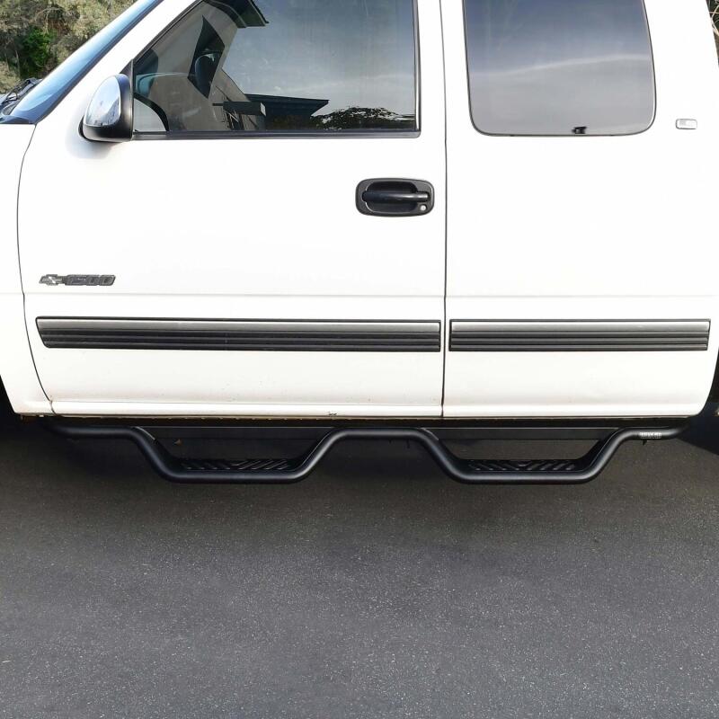 Westin 99-13 Chevrolet Silverado 1500 (Ext. Cab) Outlaw Drop Nerf Step Bars - Textured Black - Image 11
