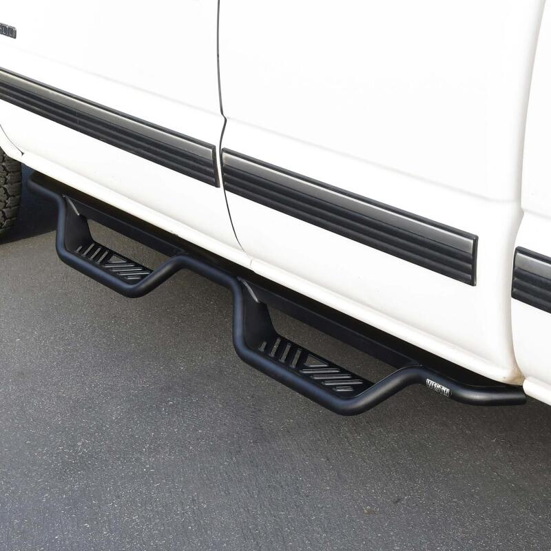 Westin 99-13 Chevrolet Silverado 1500 (Ext. Cab) Outlaw Drop Nerf Step Bars - Textured Black - Image 12