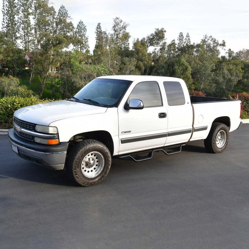 Westin 99-13 Chevrolet Silverado 1500 (Ext. Cab) Outlaw Drop Nerf Step Bars - Textured Black - Image 4