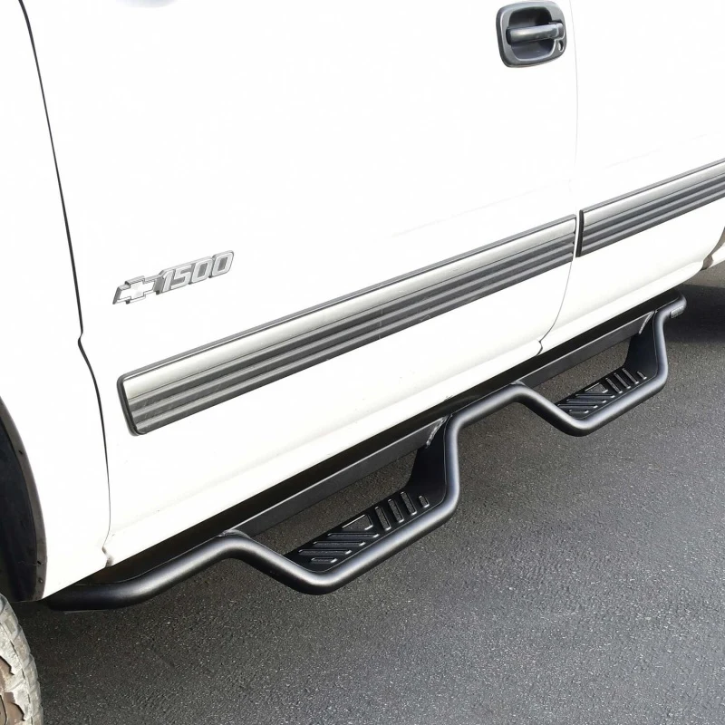 Westin 99-13 Chevrolet Silverado 1500 (Ext. Cab) Outlaw Drop Nerf Step Bars - Textured Black - Image 5