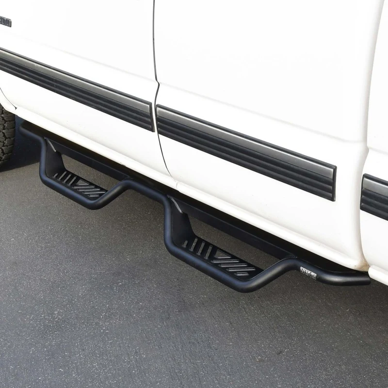 Westin 99-13 Chevrolet Silverado 1500 (Ext. Cab) Outlaw Drop Nerf Step Bars - Textured Black - Image 6