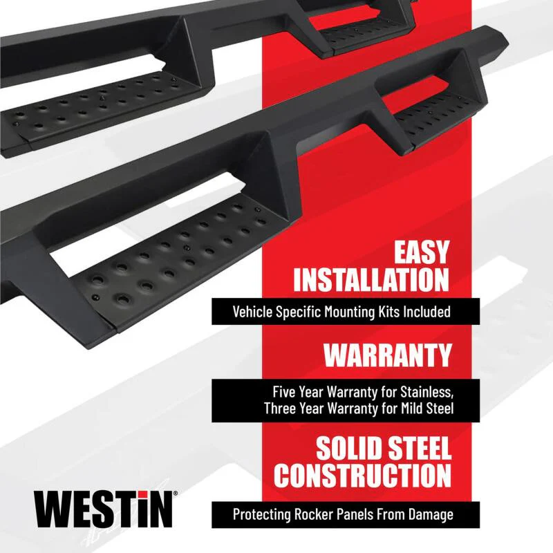 Westin 99-13 Chevy/GMC Silverado/Sierra 1500 Ext Cab HDX Drop Nerf Step Bars - Textured Black - Image 3