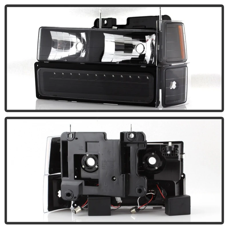 xTune 92-94 Blazer Full Size Corner/LED Bumper Headlights Black HD-JH-CCK88-LED-AM-BK-SET - Image 6