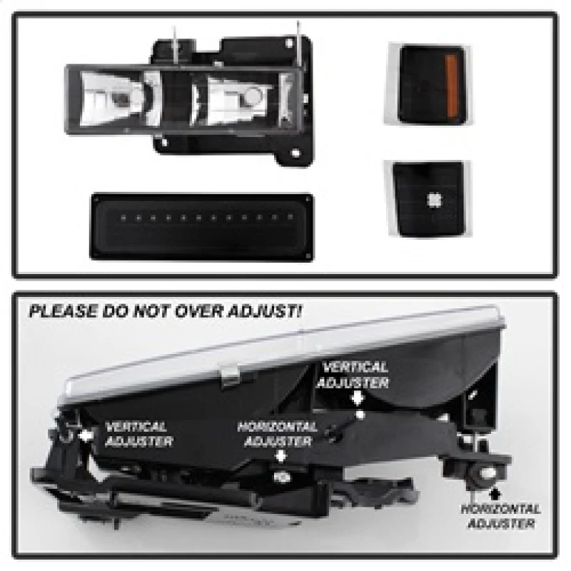 xTune 92-94 Blazer Full Size Corner/LED Bumper Headlights Black HD-JH-CCK88-LED-AM-BK-SET - Image 7