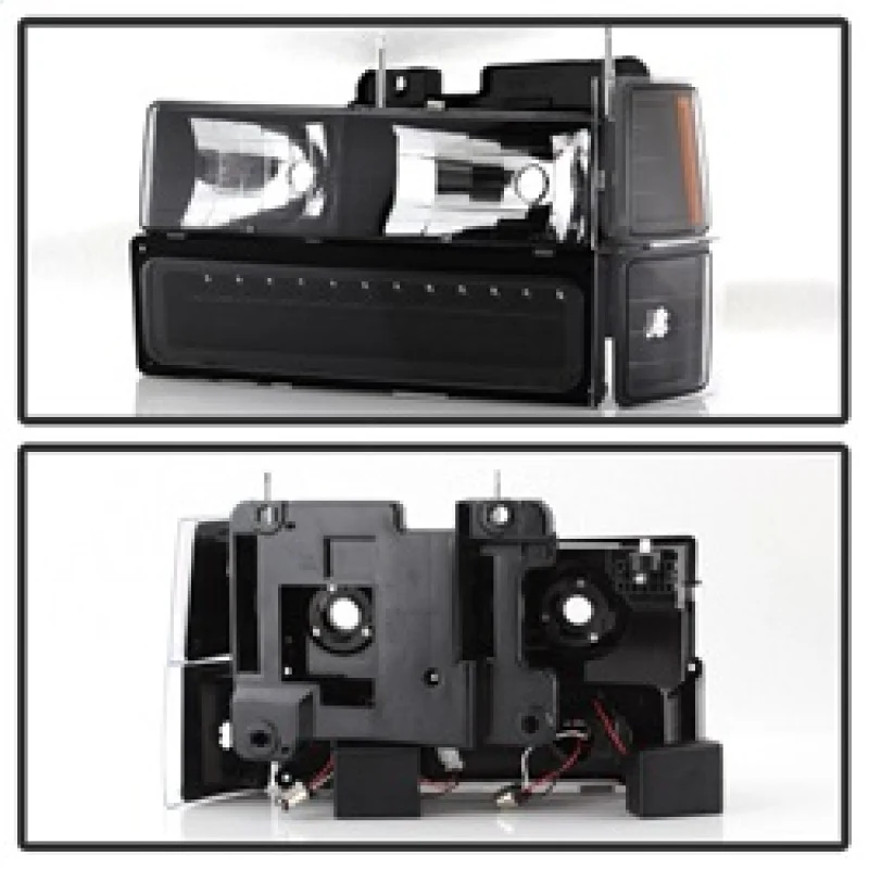 xTune 92-94 Blazer Full Size Corner/LED Bumper Headlights Black HD-JH-CCK88-LED-AM-BK-SET - Image 8
