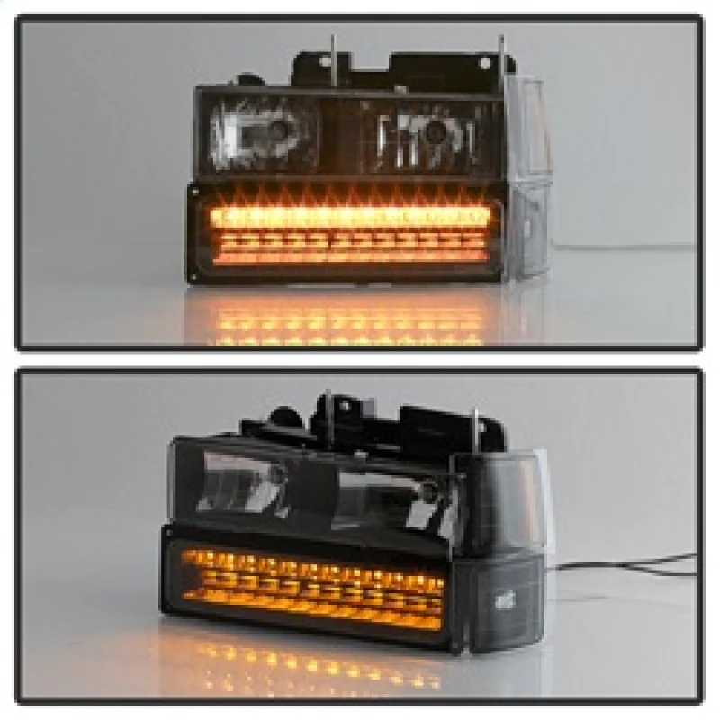 xTune 92-94 Blazer Full Size Corner/LED Bumper Headlights Black HD-JH-CCK88-LED-AM-BK-SET - Image 9